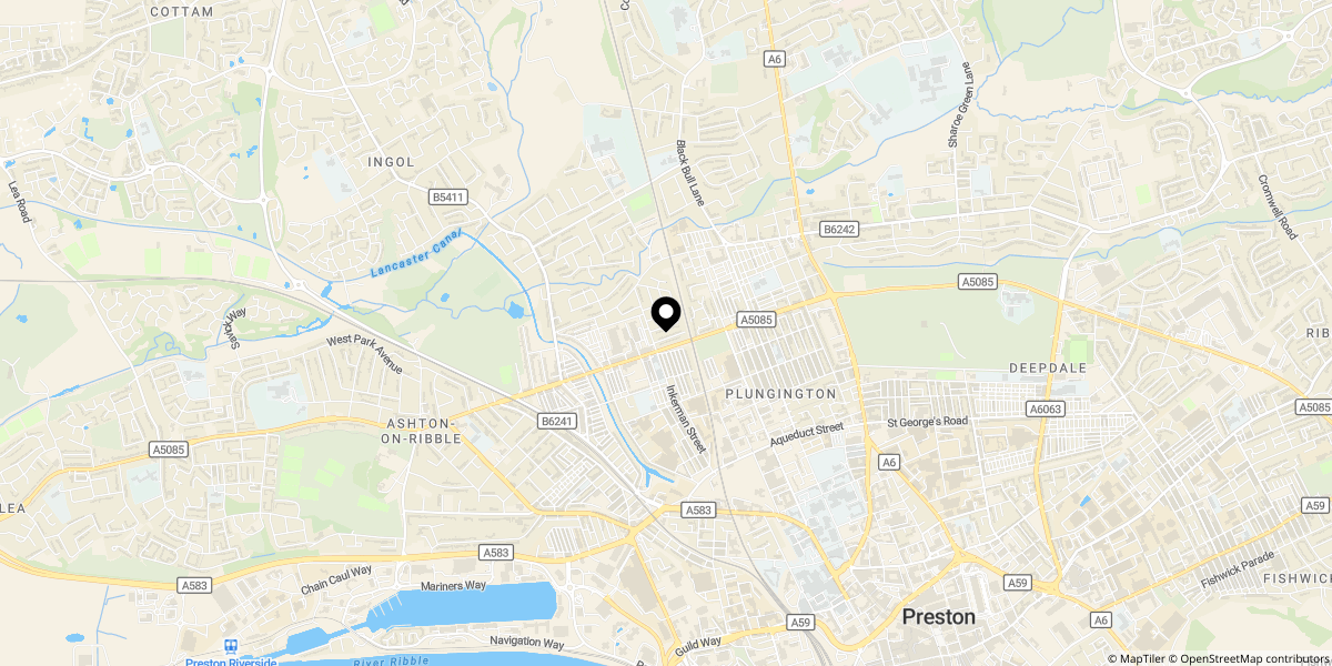 Approximate location of Bucklands Avenue, Ashton-on-Ribble, Preston, PR2 2BP