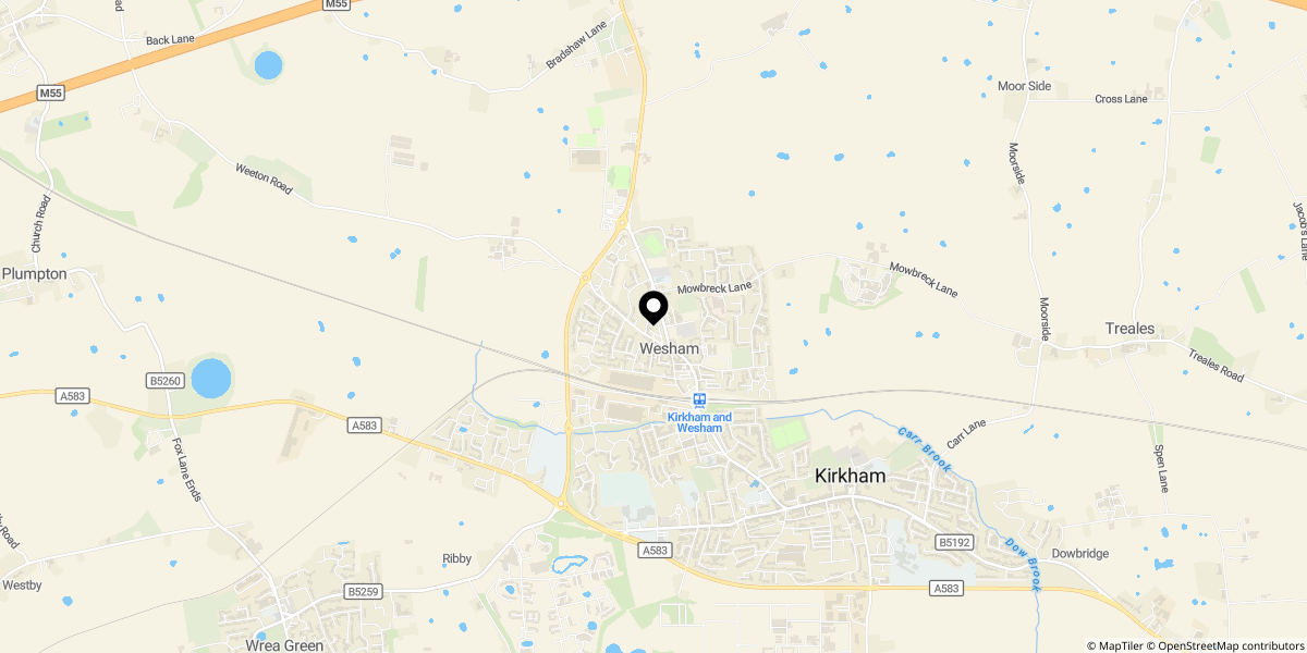 Approximate location of Garstang Road North, Wesham, Preston, PR4 3DD