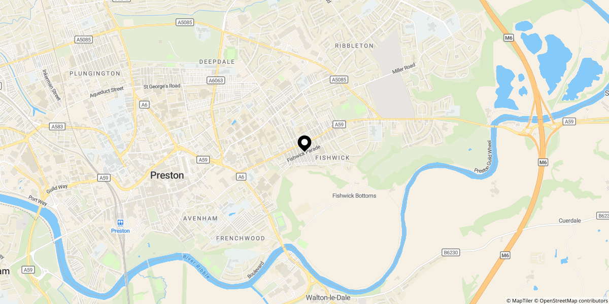 Approximate location of Scotforth Road, Preston, PR1 4XX